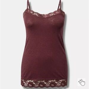 Vintage Slub V-Neck Lace Cami Torrid 1